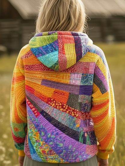 Endearing Comfortable hoodie with patchwork-inspired design for women | Klyra