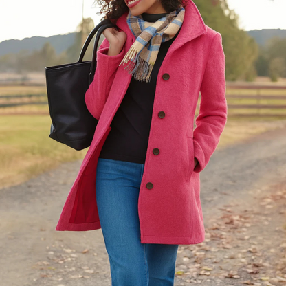 Awake Classic Button Front Heritage Coat For Women | Emilia