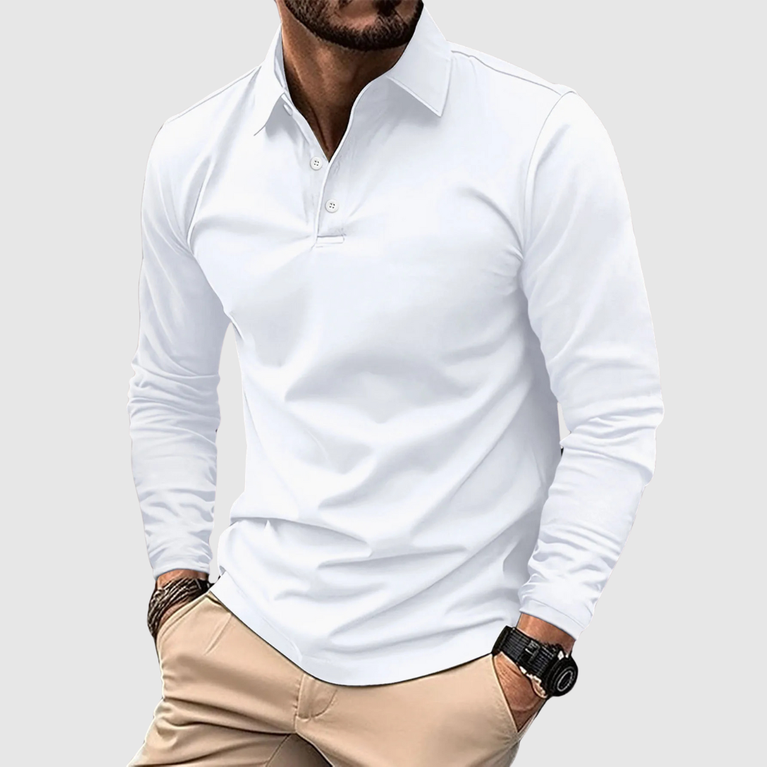 Versatile Long Sleeve Polo Shirt For Men | Ray
