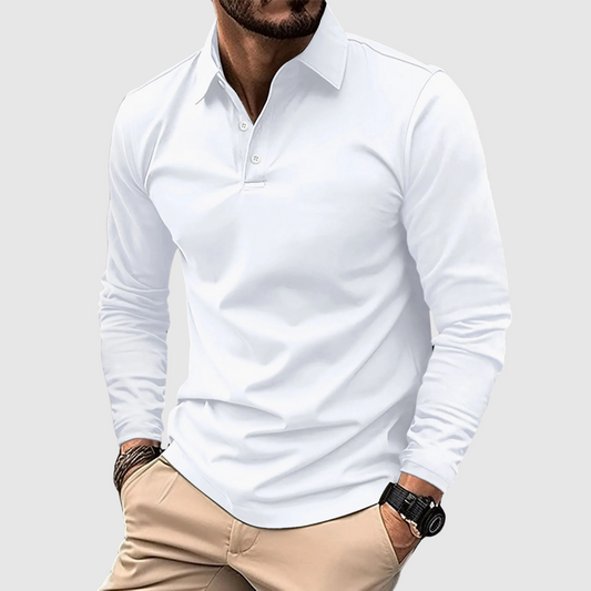 Versatile Long Sleeve Polo Shirt For Men | Ray