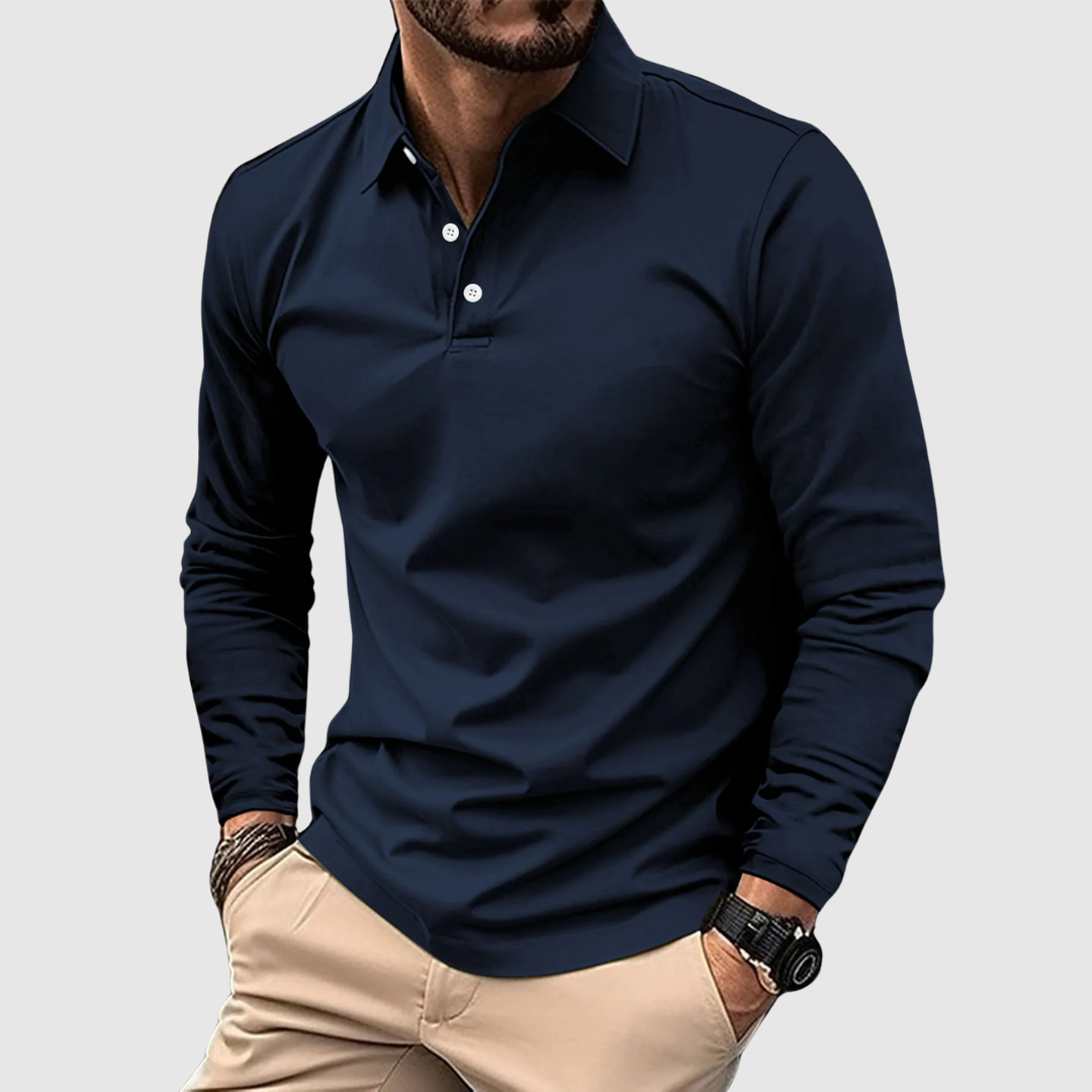 Versatile Long Sleeve Polo Shirt For Men | Ray