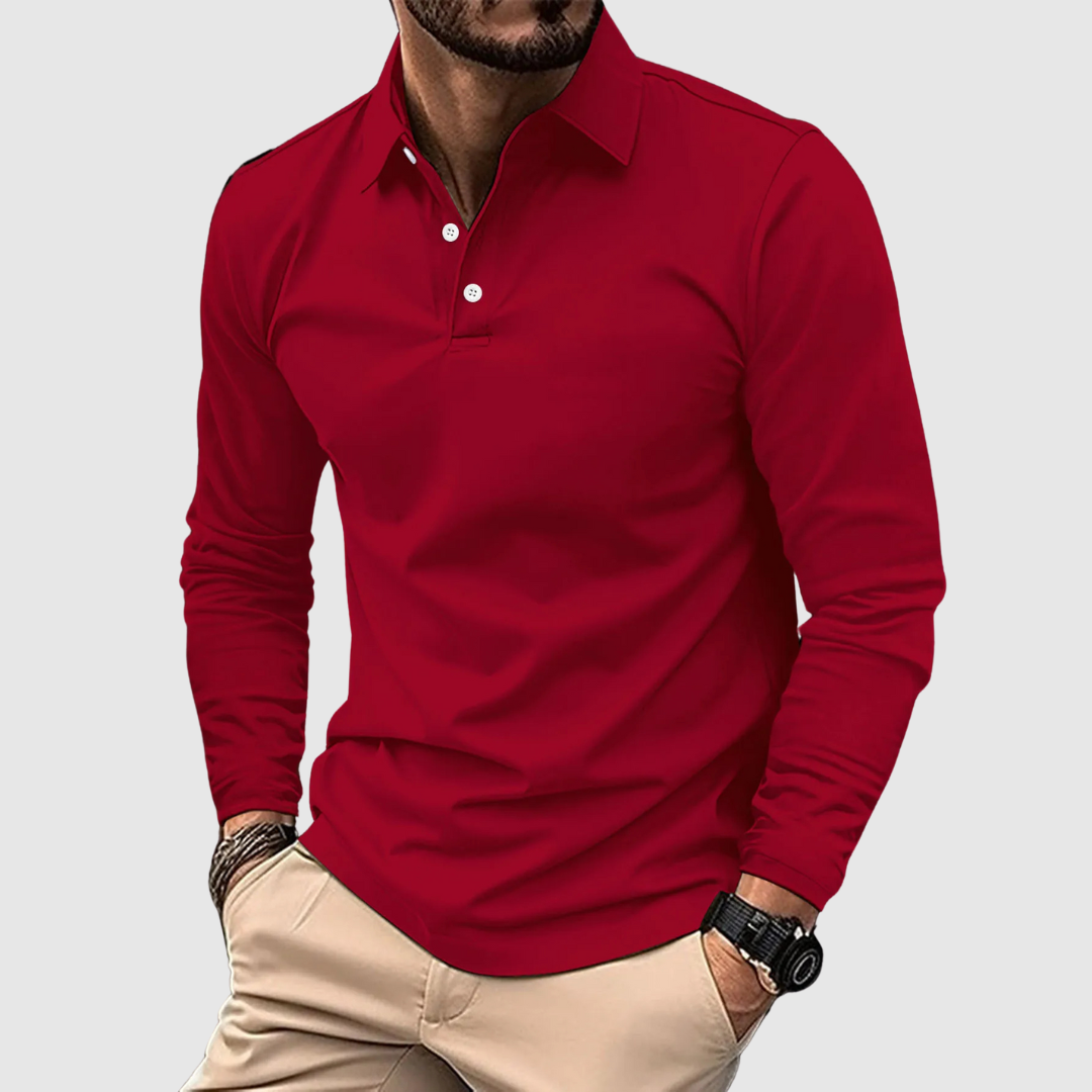 Versatile Long Sleeve Polo Shirt For Men | Ray