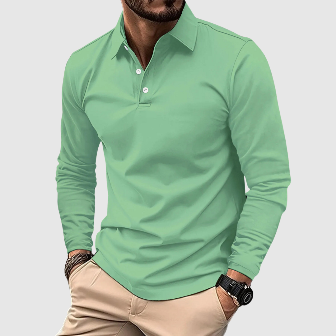 Versatile Long Sleeve Polo Shirt For Men | Ray
