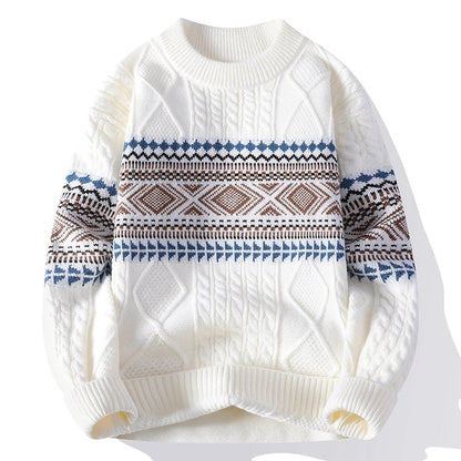 Onyx Nordic Pattern Crew Neck Sweater for Men | Soren