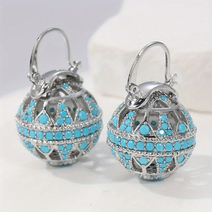 Conscious Globe drop earrings with filigree-inspired detail for women | Elowyn