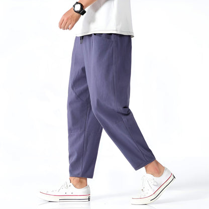 Houndstooth Cropped Drawstring Trousers for Men | Ardent
