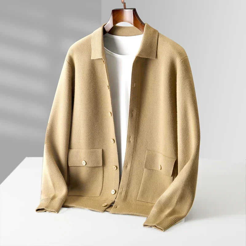 Iris Collared Button Front Cardigan for Men | Lorenzo