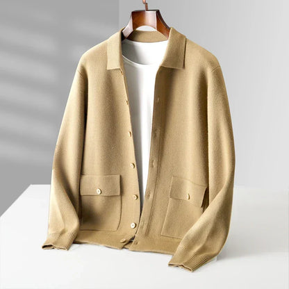 Iris Collared Button Front Cardigan for Men | Lorenzo