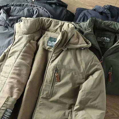 Suede Padded Hooded Coat For Men | Everett