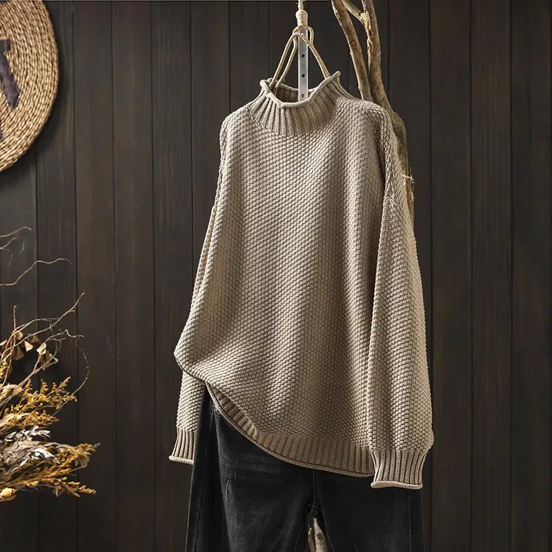Forward Textured High Neck Sweater For Women | Elowira
