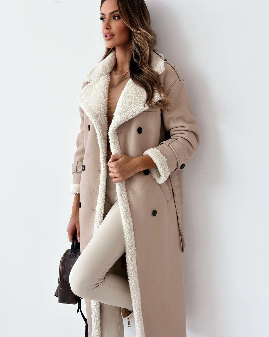 Sunset Double Breasted Long Coat For Women | Vivienne