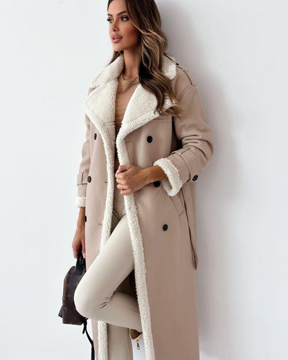 Sunset Double Breasted Long Coat For Women | Vivienne