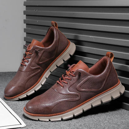 Champagne Structured Lace Up Sneakers for Men | Grant