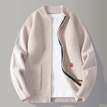 Inviting Textured Zip Front Jacket For Men | Alveron