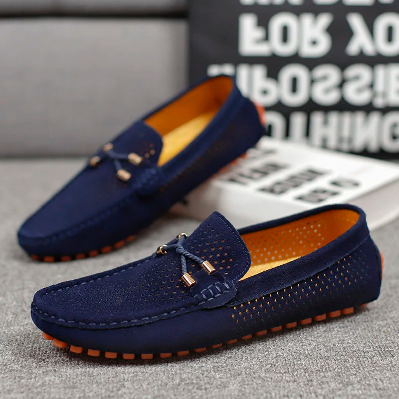 Striking Perforated Slip On Loafers For Men | Tavian