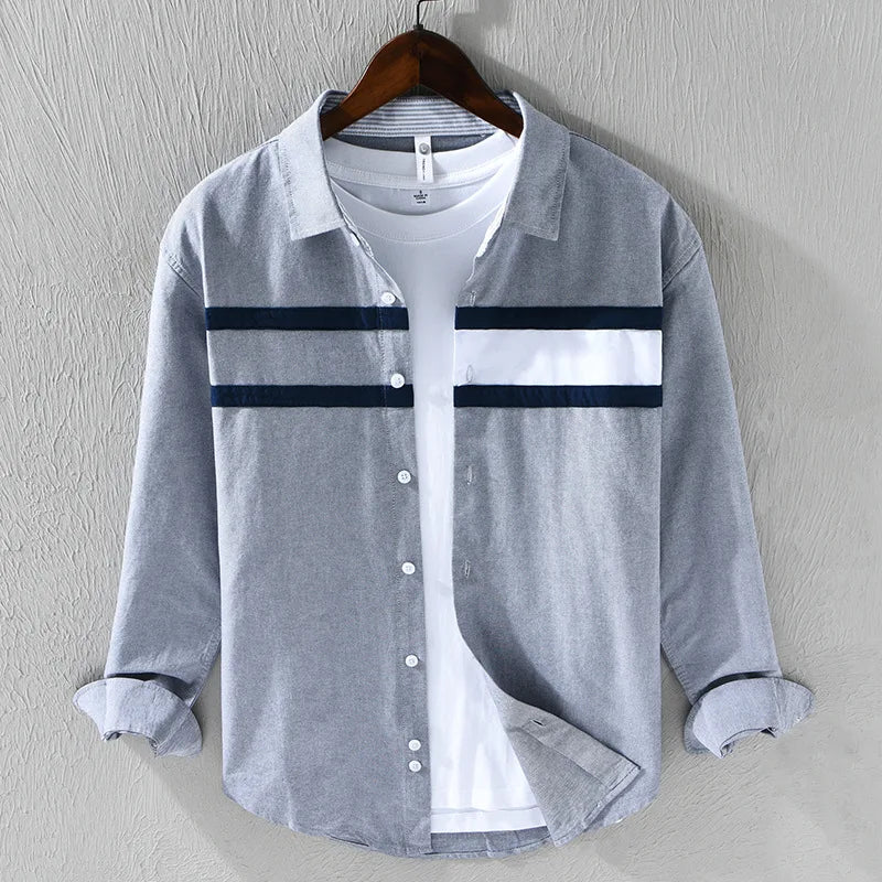 Dawn Contrast Panel Stripe Shirt For Men | Nathan