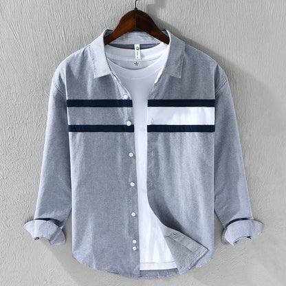 Dawn Contrast Panel Stripe Shirt For Men | Nathan