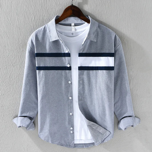 Dawn Contrast Panel Stripe Shirt For Men | Nathan
