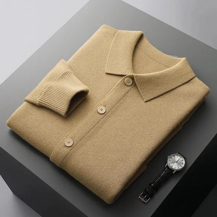 Iris Collared Button Front Cardigan for Men | Lorenzo