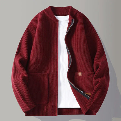 Inviting Textured Zip Front Jacket For Men | Alveron