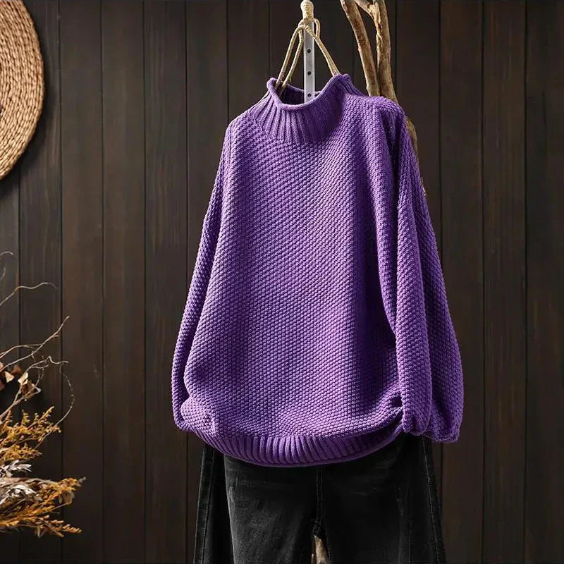 Forward Textured High Neck Sweater For Women | Elowira