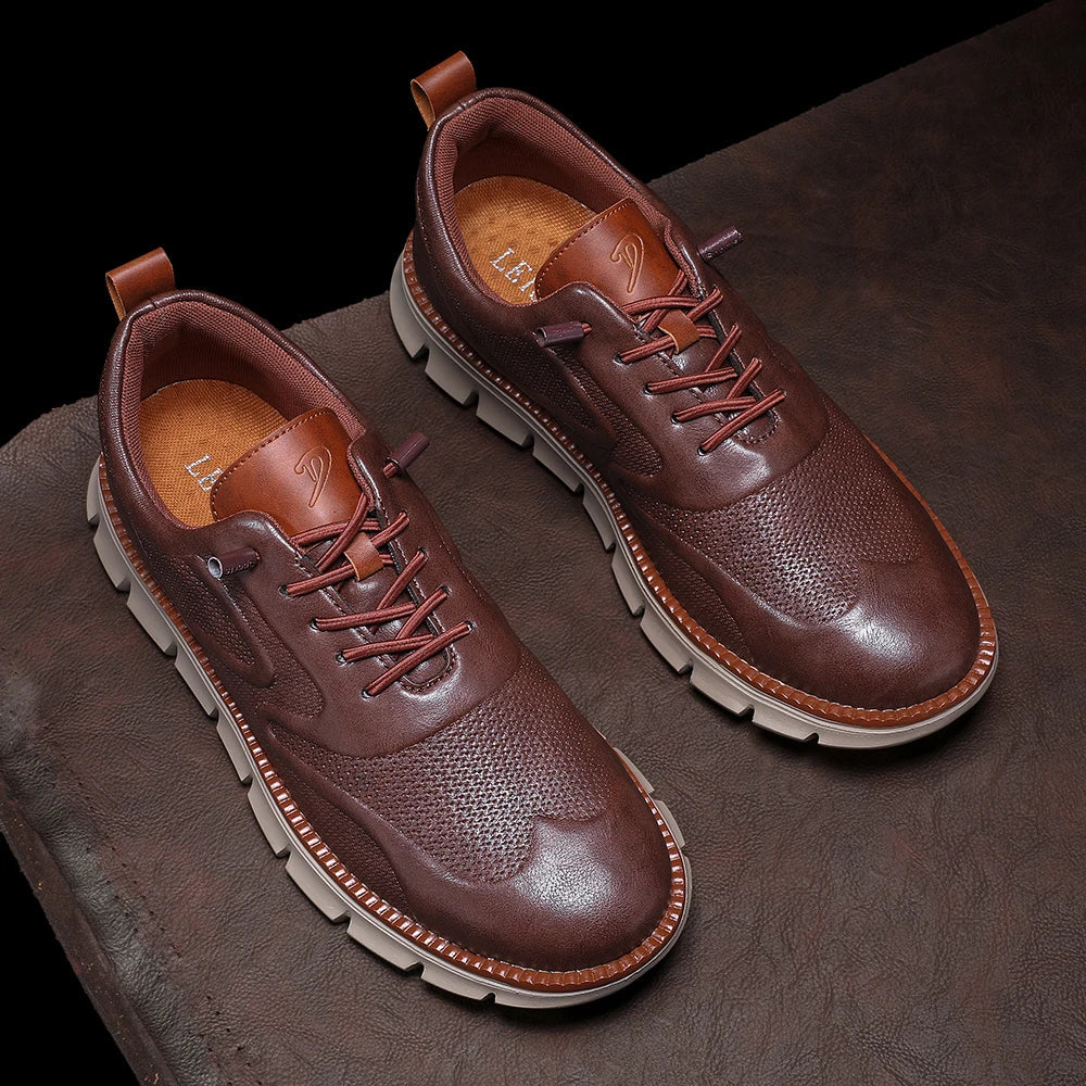 Champagne Structured Lace Up Sneakers for Men | Grant