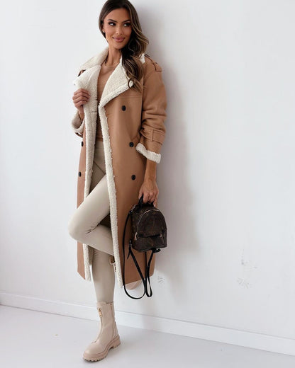 Sunset Double Breasted Long Coat For Women | Vivienne