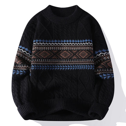 Onyx Nordic Pattern Crew Neck Sweater for Men | Soren