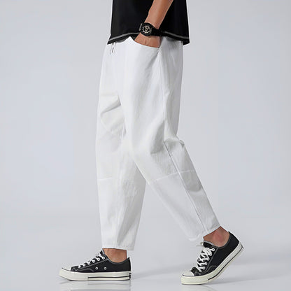 Houndstooth Cropped Drawstring Trousers for Men | Ardent