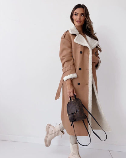 Sunset Double Breasted Long Coat For Women | Vivienne