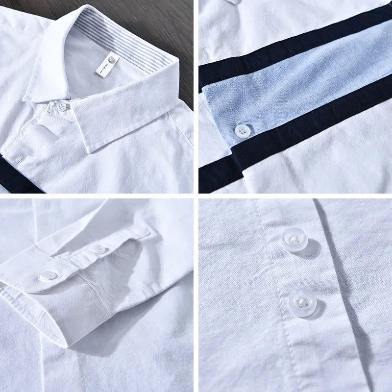 Dawn Contrast Panel Stripe Shirt For Men | Nathan
