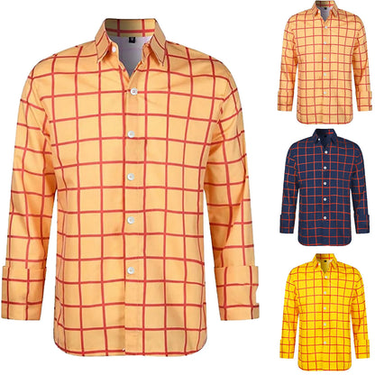Breezy Long Sleeve Plaid Button Shirt For Men | Marvin