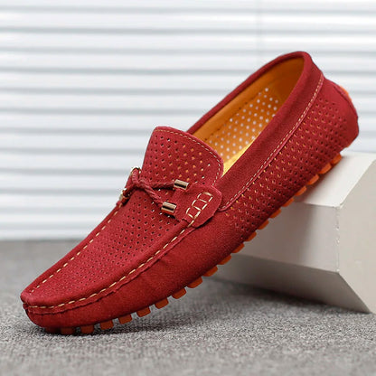 Striking Perforated Slip On Loafers For Men | Tavian