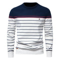 Adventurous Striped Crew Neck Sweater For Men | Almeric