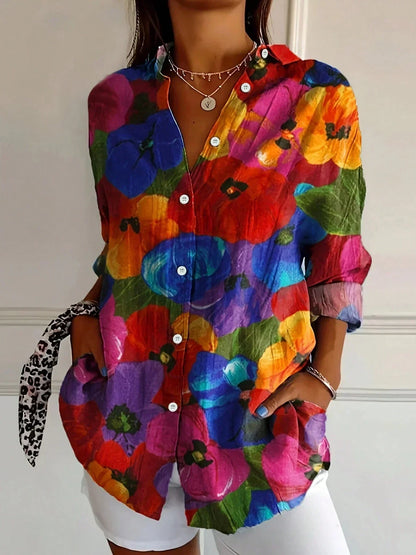 Quilted Colourful Pattern Blouse For Women | Mireya