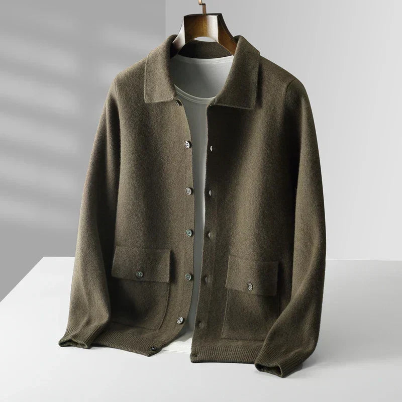 Iris Collared Button Front Cardigan for Men | Lorenzo