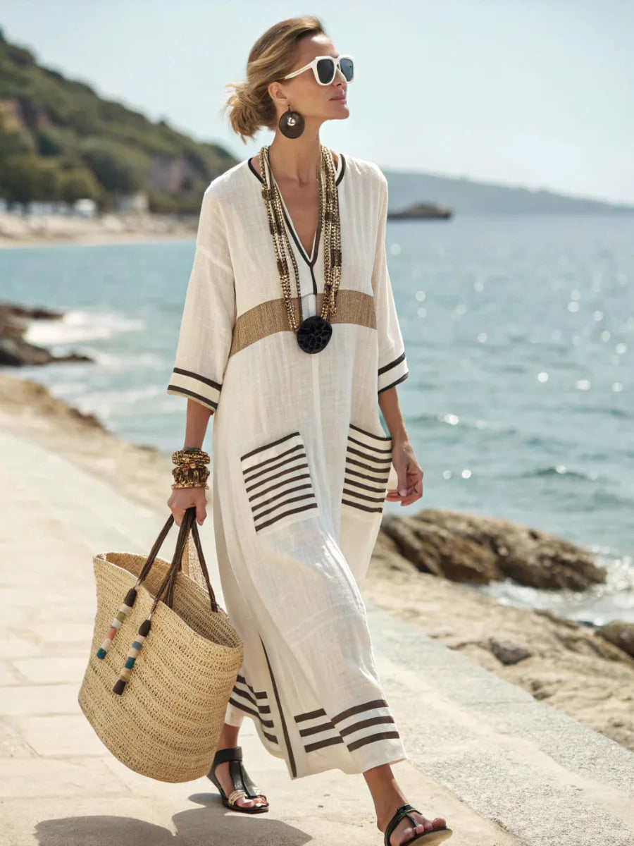 Loyal Maxi summer dress with flowing silhouette for women | Angela