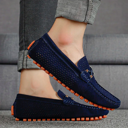 Striking Perforated Slip On Loafers For Men | Tavian
