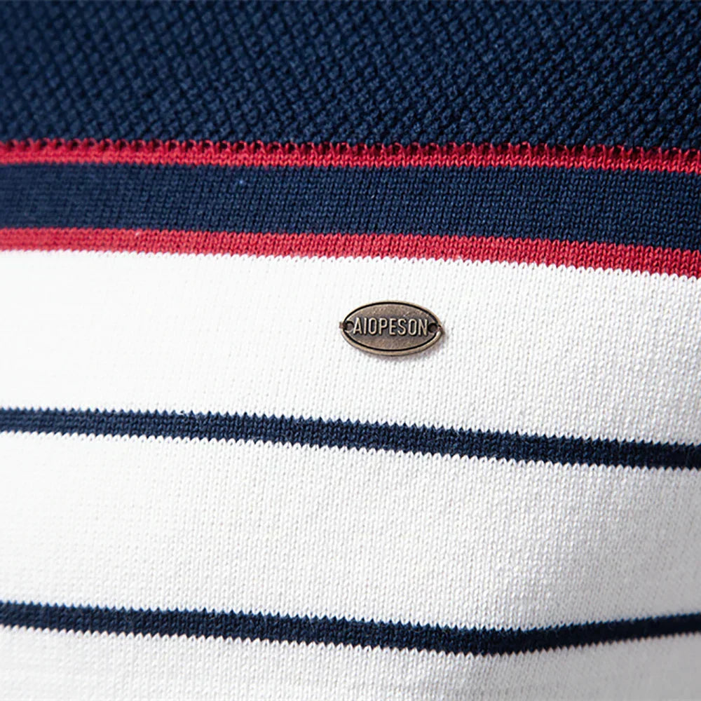 Adventurous Striped Crew Neck Sweater For Men | Almeric