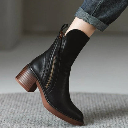 Herringbone Block Heel Ankle Boots for Women | Mirella