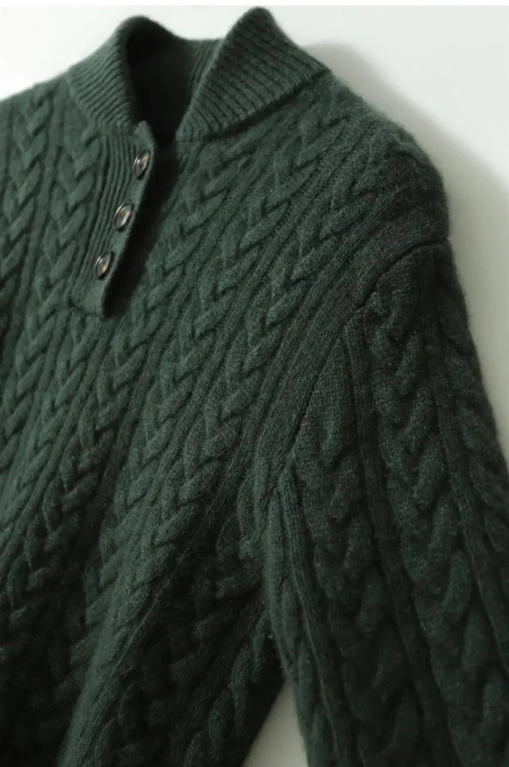 Noon Cable Detail Half Button Sweater For Women | Isabelle