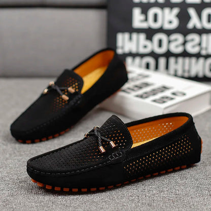Striking Perforated Slip On Loafers For Men | Tavian