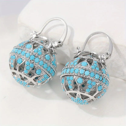 Conscious Globe drop earrings with filigree-inspired detail for women | Elowyn