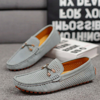 Striking Perforated Slip On Loafers For Men | Tavian