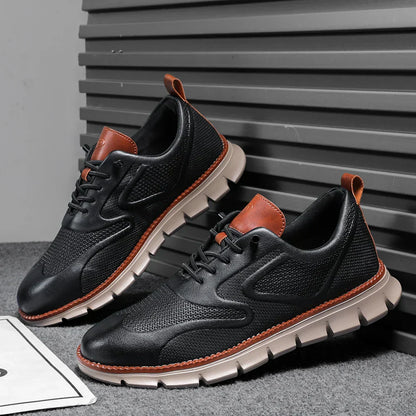 Champagne Structured Lace Up Sneakers for Men | Grant