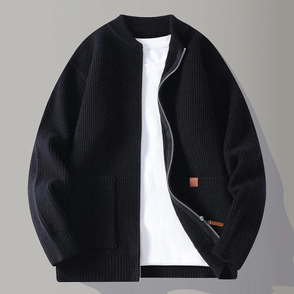 Inviting Textured Zip Front Jacket For Men | Alveron