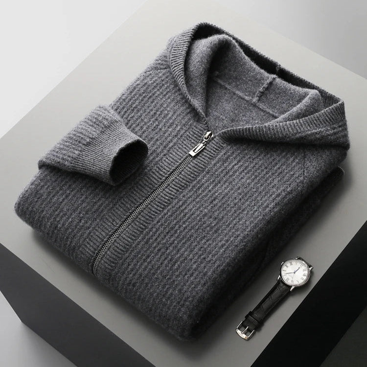Gentle Refined Zip Hoodie for Men | Matteo