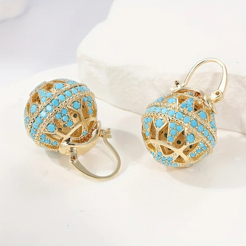 Conscious Globe drop earrings with filigree-inspired detail for women | Elowyn