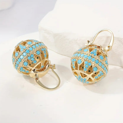 Conscious Globe drop earrings with filigree-inspired detail for women | Elowyn