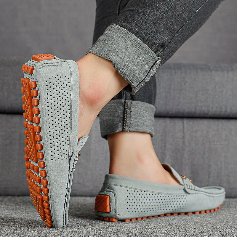 Striking Perforated Slip On Loafers For Men | Tavian